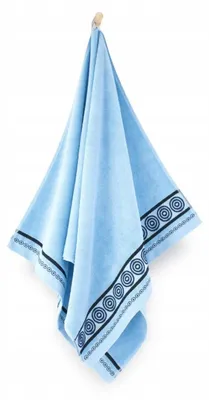 Produktbild von Handtuch, ägyptisches Baumwollhandtuch, hohe Qualität, geometrisches Muster, Rondo 50x90 Hellblau