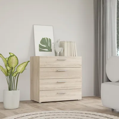 Produktbild von Furniture24 Kommode Mit 4 Schubladen - Brooklyn Brkk211-D30F - Sonoma Eiche - 75 X 71.4 X 41 Cm
