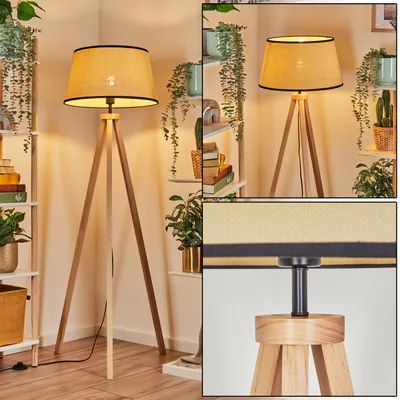Produktbild von Tamarispa Stehlampe aus Holz/Papiergeflecht in Naturfarben/Beige