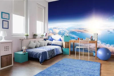 Produktbild von Vlies Fototapete SONNENAUFGANG AUF DER ERDE 375 x 250 cm (inkl. Kleister) - Vlies Tapete, Wandtapete, Wandbilder - Tapete für Wohnzimmer Schlafzimmer, Büro, Küche - Montagefertig