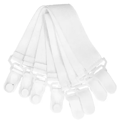Obrázek produktu pro Sada 4 ks sponek na upevnění prostěradla, nastavitelné gumičky, úchytky na matraci, bílé