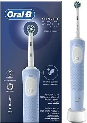 Zdjęcie produktu dla Oral-B Vitality Pro, Dorosły, Obrotowo-pulsacyjna szczoteczka do zębów, Codzienna pielęgnacja, Delikatny, Szary, Biały, 2 min, Szary, Biały