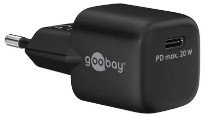 Image de Chargeur rapide Goobay USB-C Nano (20 W) Noir