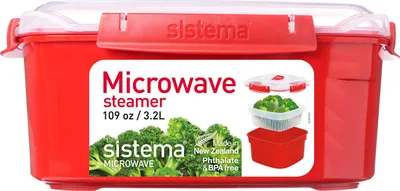 Produktbild von Sistema 1103, Steamer, Rot, 3200 ml, Transparent, 13,53 Tassen, 238 mm