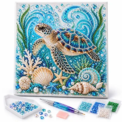 Produktbild von Ozeanperlen-Malset | OCEALUX Schildkröte, KI-generiertes Bild