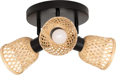Immagine prodotto di Lampade da soffitto LIO 3 paralumi in bambù intrecciato, 3 x Ø 25 cm