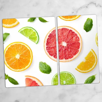 Produktbild von Glas-Herdabdeckplatten Glaskeramikkochfeld-Abdeckung Spritzschutz Glas 70x52 cm Obst