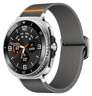 Immagine prodotto di Cinturino sportivo in nylon elasticizzato per Samsung Galaxy Watch 8 / 8 Classic con chiusura scorrevole grigio
