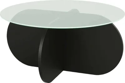 Produktbild von Nila - Couchtisch, 75x75x35h cm Schwarz, mit Zeitschriftenhalter