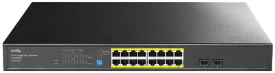 Zdjęcie produktu dla Przełącznik sieci LAN, 16 portów, Gigabit, PoE+, 2 porty SFP, niezarządzany