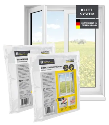 Produktbild von EASYmaxx Moskitonetz - bis max. 150x180cm - selbstklebendes Klettband - 2er-Set