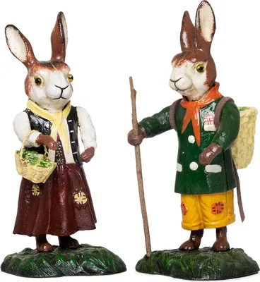Produktbild von Moritz Hasen Pärchen Paar Gusseisen Osterhase Mann Frau Deko Antik Stil Vintage Retro Ostern
