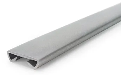 Produktbild von QUEST Handlaufprofil, PVC-Handlauf 40x8 mm, Treppenhandläufe, Handlaufleiste, Handlaufverkleidung STANDARD, Kunststoffhandlauf, silber, 1 m