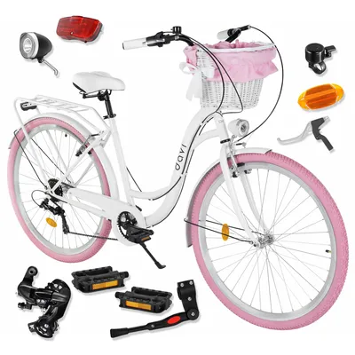 Produktbild von Damenfahrrad Davi Emma 28", 7 Gänge, 160-185 cm, Weiß/Rosa