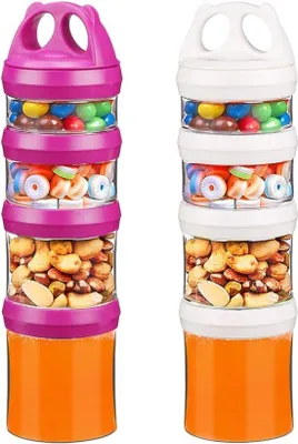Obrázek produktu pro Praktická sada stohovatelných nádob na potraviny s otočným uzávěrem.