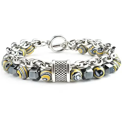 Image de Bracelet GA-34293 Jaune - Style Unique pour Hommes KP34293