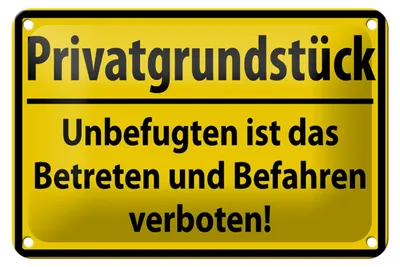 Produktbild von Blechschild Warnschild 18x12cm Privatgrundstück