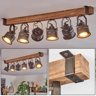 Produktbild von Villanuova moderne Deckenlampe aus Holz/Metall in Braun/Schwarz