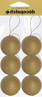 Image de Lot de décorations de Noël en carton - 6 pièces - 6,5 x 6,5 x 6,5 cm - marron.