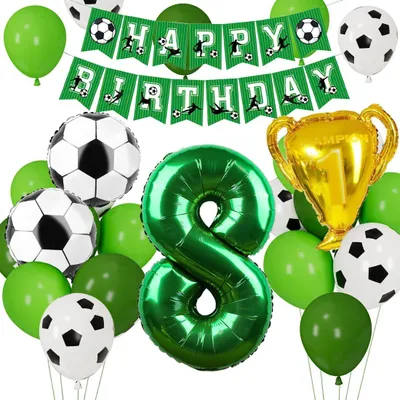 Produktbild von Fußballballons 10 Stück, Grün, Geburtstagsfeier, 8. Geburtstag Kinder