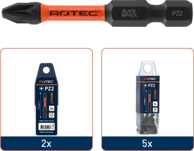 Produktbild von - IMPACT - Schraubenbit - PZ 2 - L=50 - E6.3 - BASIC (5 Stück) - EU -