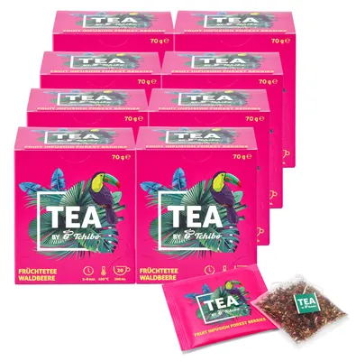 Produktbild von Tchibo Tee „TEA by Tchibo“ Früchtetee Waldbeere, Beeren-stark und fruchtig-süß, Vorratspack, Maxipack, Teebox, 160 Stück - 8x 20 Teebeutel, Natürliche Zutaten, Nachhaltiger Anbau