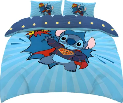 Obrázek produktu pro Oboustranné povlečení 135x200 cm - Stitch Superman