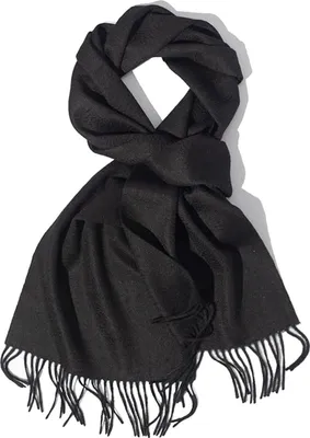 Produktbild von Woll- und Kaschmirschal für Damen im Winter, einfarbiger weißer Schalschal für Herbst und Winter, Herrenschal aus Kaschmirimitat für Herbst und Winter