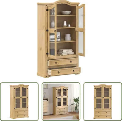 Obrázek produktu pro The Living Store Vitrína  99x43x187 cm Massivholz Kiefer