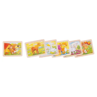 Image de Goki -Enigmes en bois animaux, 6 -Set de 6
