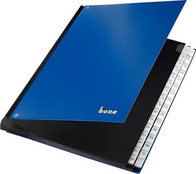 Produktbild von Pultordner, PP, 1-31, 31 Fächer, blau, dehnbarer Rücken