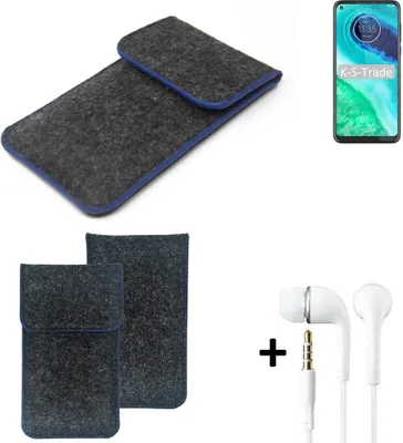 Produktbild von K-S-Trade Handy Schutz Hülle kompatibel mit Motorola Moto G8 Schutzhülle Handyhülle Filztasche Pouch Tasche Case Sleeve Filzhülle dunkelgrau,