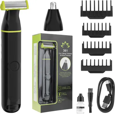 Produktbild von INF 2-in-1 Elektrischer Körperhaartrimmer & Nasenhaartrimmer - Tragbar & Waschbar