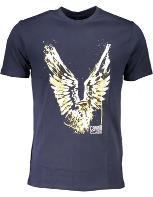 Produktbild von Herren Kurzarm T-Shirt Blau mit Druck – Regular Fit Rundhals