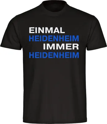 Produktbild von multifanshop Kinder T-Shirt - Heidenheim - Einmal Immer, schwarz, Größe 176