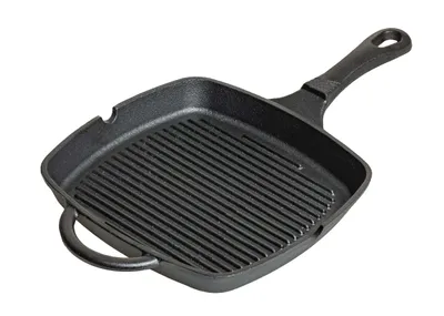 Produktbild von Blackwell Grillpfanne aus Gusseisen / Skillet 23 x 23 cm – ohne Antihaftbeschichtung – geeignet für alle Herdarten