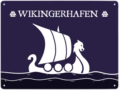 Produktbild von Wikingerhafen Metallschild XXL in 28x38 cm mit Drachenboot Motiv