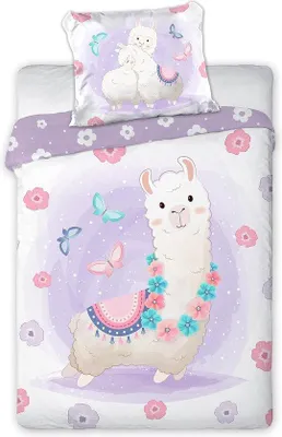 Produktbild von Famanu Kinderbettwäsche 100 x 135 cm - 100% Baumwolle, bunt und weich
