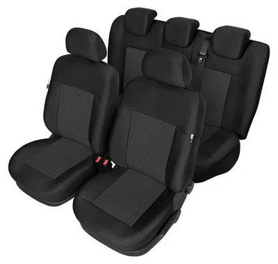 Produktbild von Komplettes Kegel-Sitzbezug-Set für vordere und hintere Sitze Audi A4 B8 2007–2015, schwarz, Textil