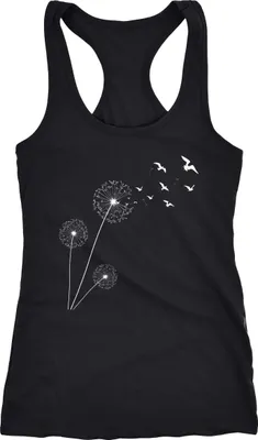Produktbild von Damen Tank-Top Pusteblume Vögel Dandelion Birds Racerback Neverless® schwarz XXL