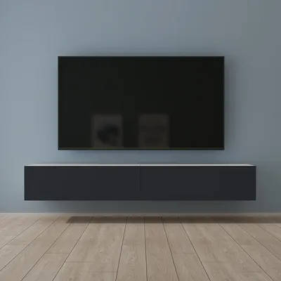 Produktbild von Mai & Mai Fernsehschrank Verdeckter Griff mit Soft-Close Lowboard Hängeschrank für Wohnzimmer in Matt Weiß + Matt Anthrazit BTH: 200x40,2x30 cm Fernsehschrank02