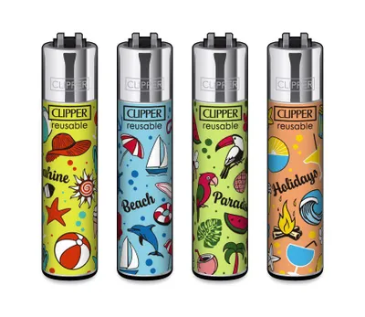 Produktbild von Clipper Feuerzeuge 4er Set Summer Pattern