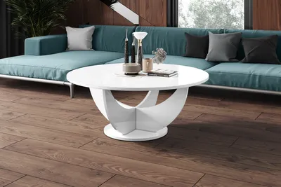 Produktbild von Design Couchtisch HRC-111 Hochglanz Wohnzimmertisch Highgloss Rund Tisch ⌀100 cm x 45 cm
