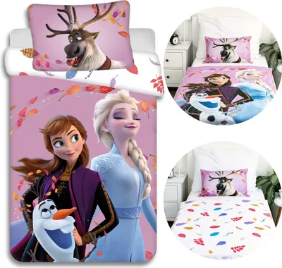 Obrázek produktu pro DISNEY Frozen BAVLNĚNÉ povlečení na zip, dětské do postýlky, 100% bavlna, 100x135 cm Oeko-Tex