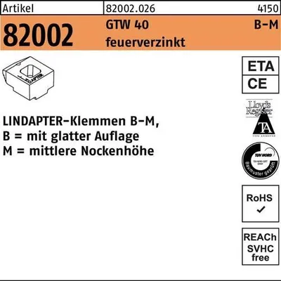 Produktbild von Klemmen R 82002 GTW 40 MM 24 / 12,0 feuerverzinkt