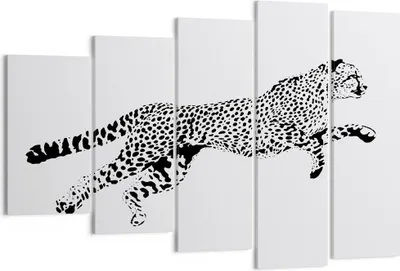 Produktbild von Bild auf Leinwand - Leinwandbild - Gepard Tier Dots - 150x100cm - Wand Bild - Wanddeko - Leinwanddruck - Bilder - Kunstdruck - Wanddekoration - Leinwand bilder - Wandkunst - EG150x100-3128