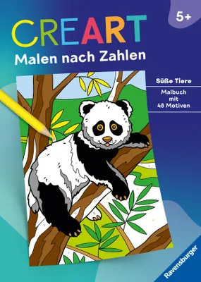 Produktbild von Ravensburger CreArt Malen nach Zahlen ab 5: Süße Tiere, Malbuch, 48 Motive
