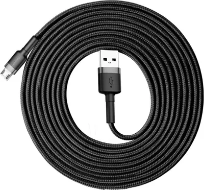 Zdjęcie produktu dla Baseus Cafule Cable wytrzymały nylonowy kabel przewód USB / micro USB 2A 3M czarno-szary (CAMKLF-HG1)