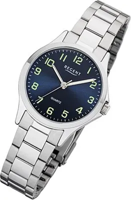 Produktbild von Regent Damen Uhr Metallarmband 2252407 Analog Metall Armbanduhr silber UR2252407