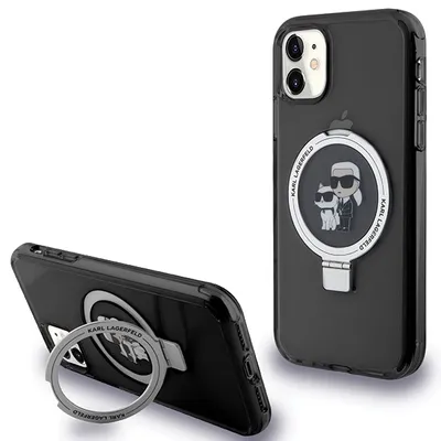 Immagine prodotto di Karl Lagerfeld Klhmn61Hmrskck Custodia rigida per Iphone 11 / Xr 6.1 Czarny/Nero Supporto ad anello Karl&Choupettte Magsafe